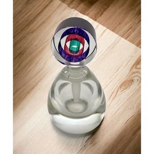 Paul Harrie Studio Art Glass Perfume Bottle with Spiral Design Stopper